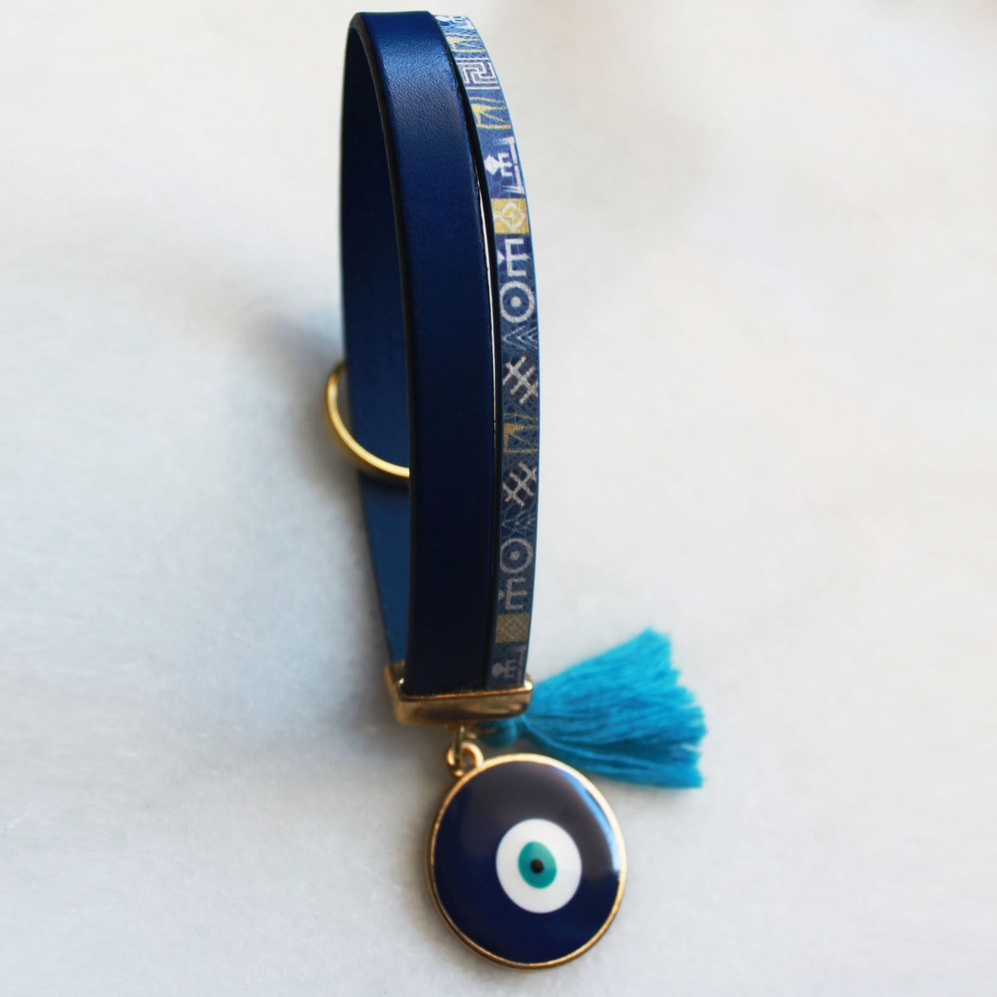 Porte clé œil grec Bleu