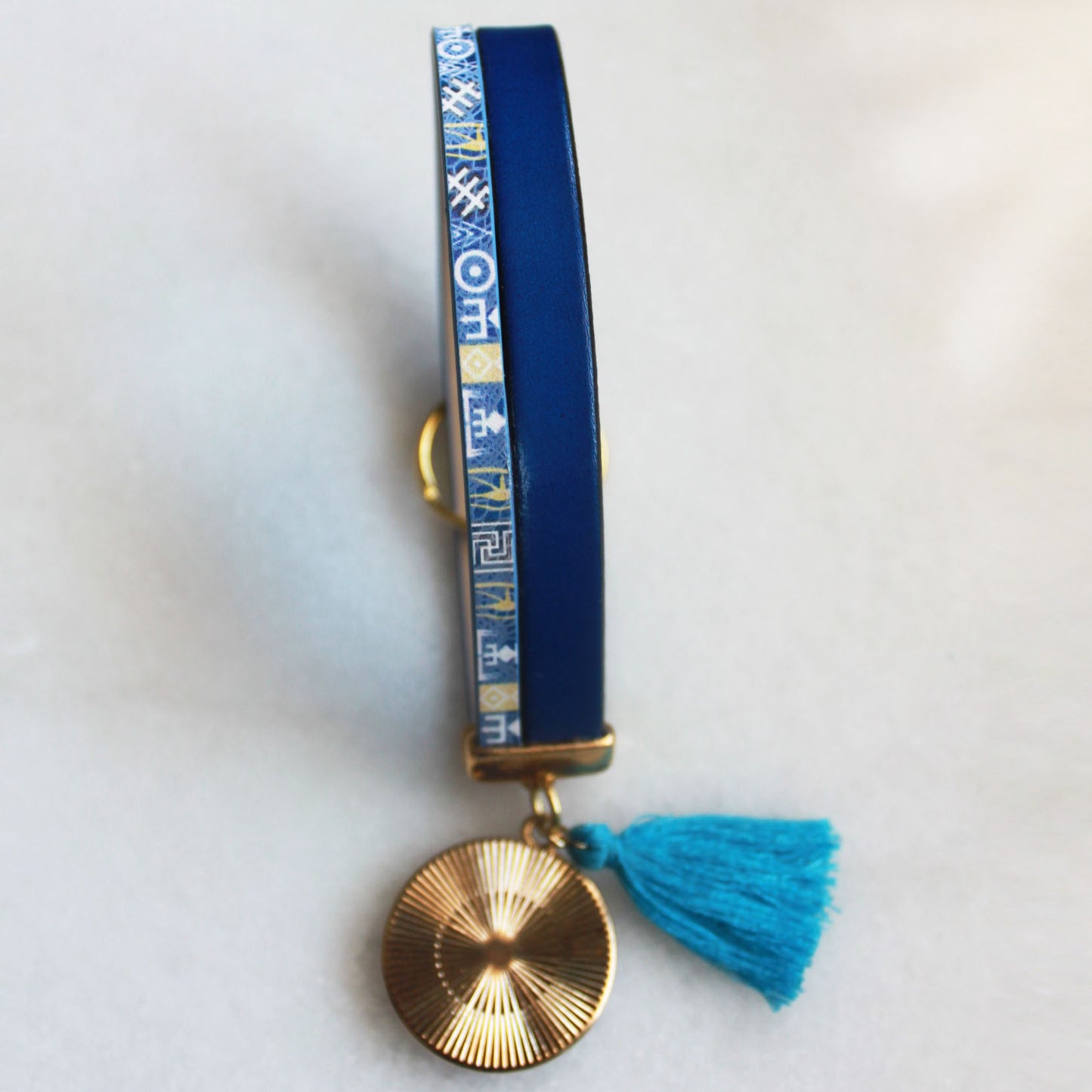 Porte clé œil grec Bleu
