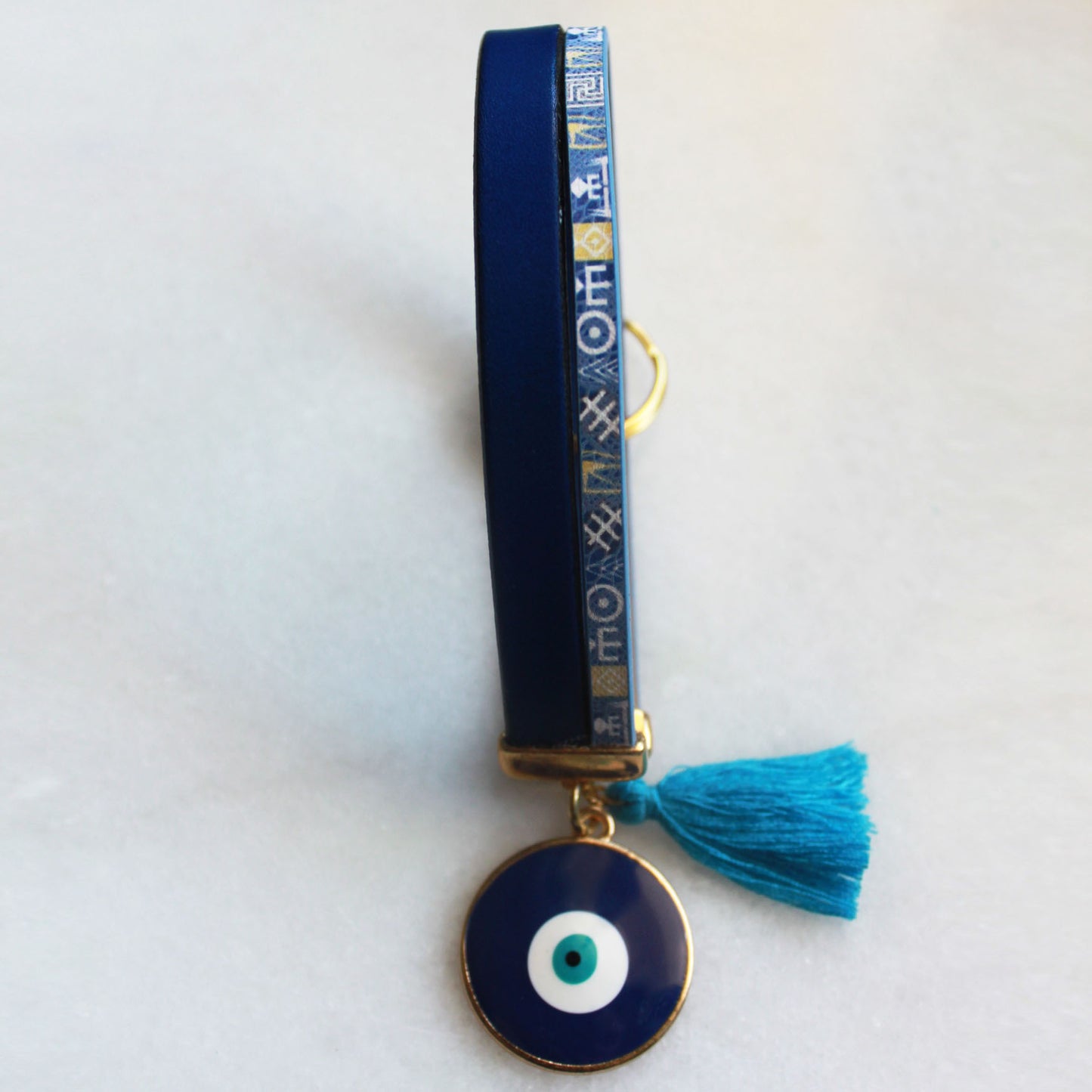 Porte clé œil grec Bleu
